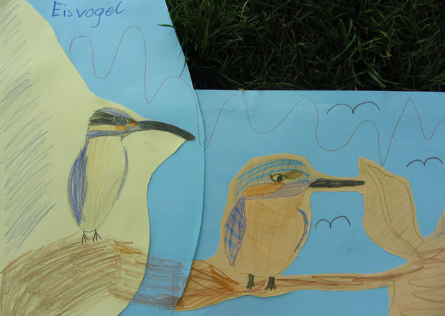 Eisvogel- Collage - © Valerie, Gina und Chiara/8 bzw. 9 Jahre